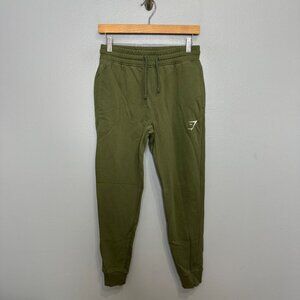 GYMSHARK crest joggers in olive size XS